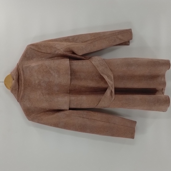 Solitaire faux snakeskin tan shimmer open jacket with tie size XL - Picture 7 of 9